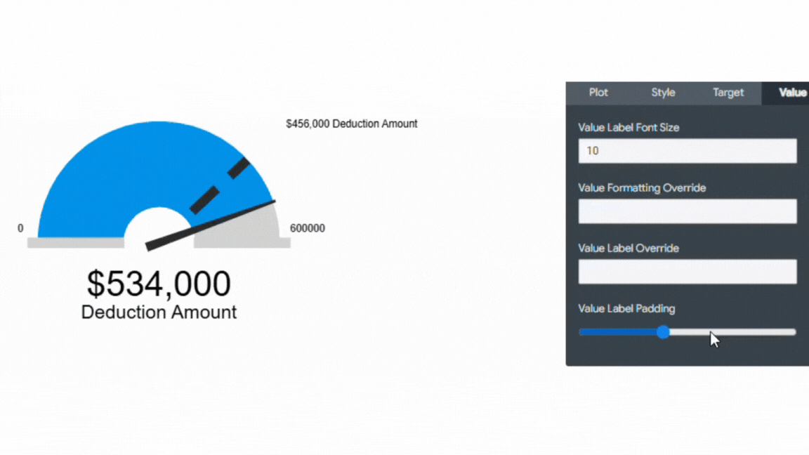 adjust the padding of a vlue label in the value menu of a radial gauge visualization.gif