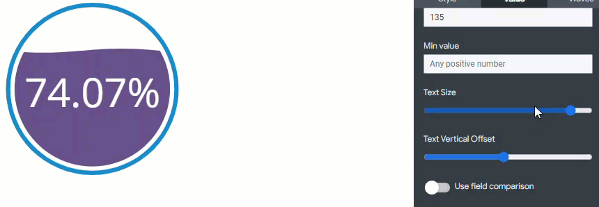 modify text size in value menu of a liquid fill gauge visualization123.gif
