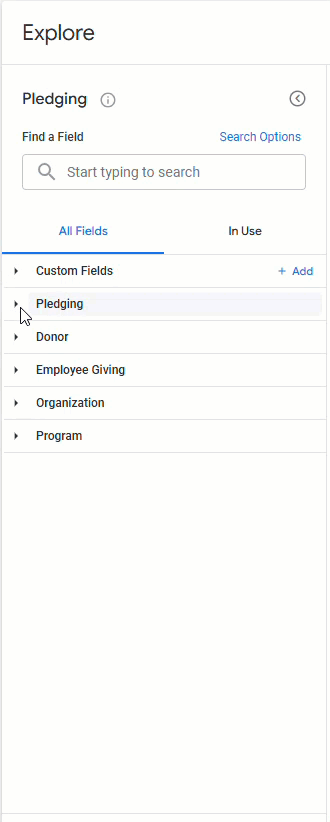 select fields to create an advanced filter in an explore.gif