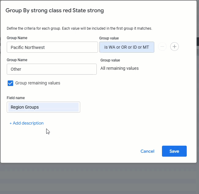 add description to custom group in an insights explore..gif