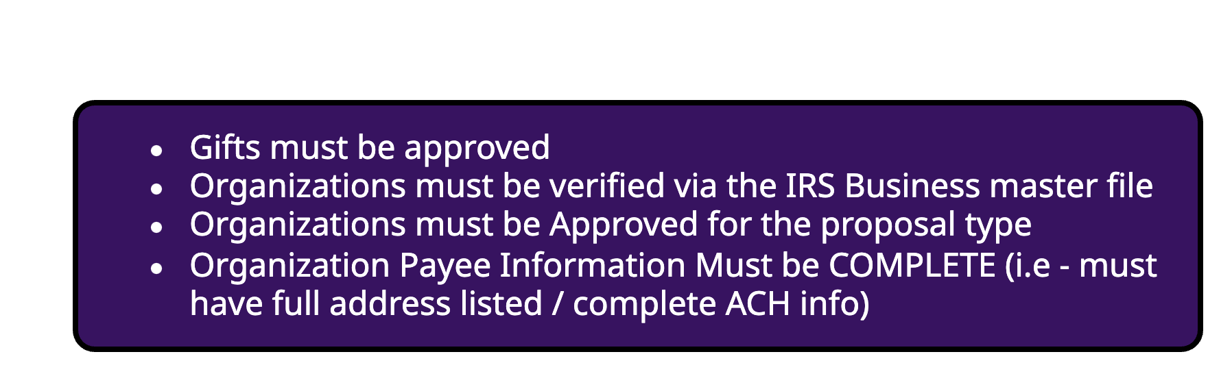 A purple rectangular sign with white textDescription automatically generated