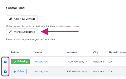 How to: Merge duplicate contact records