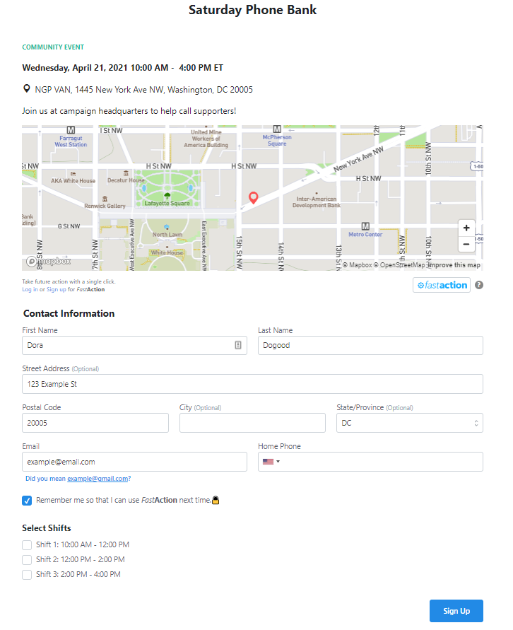 How do I create an Event Signup Form?