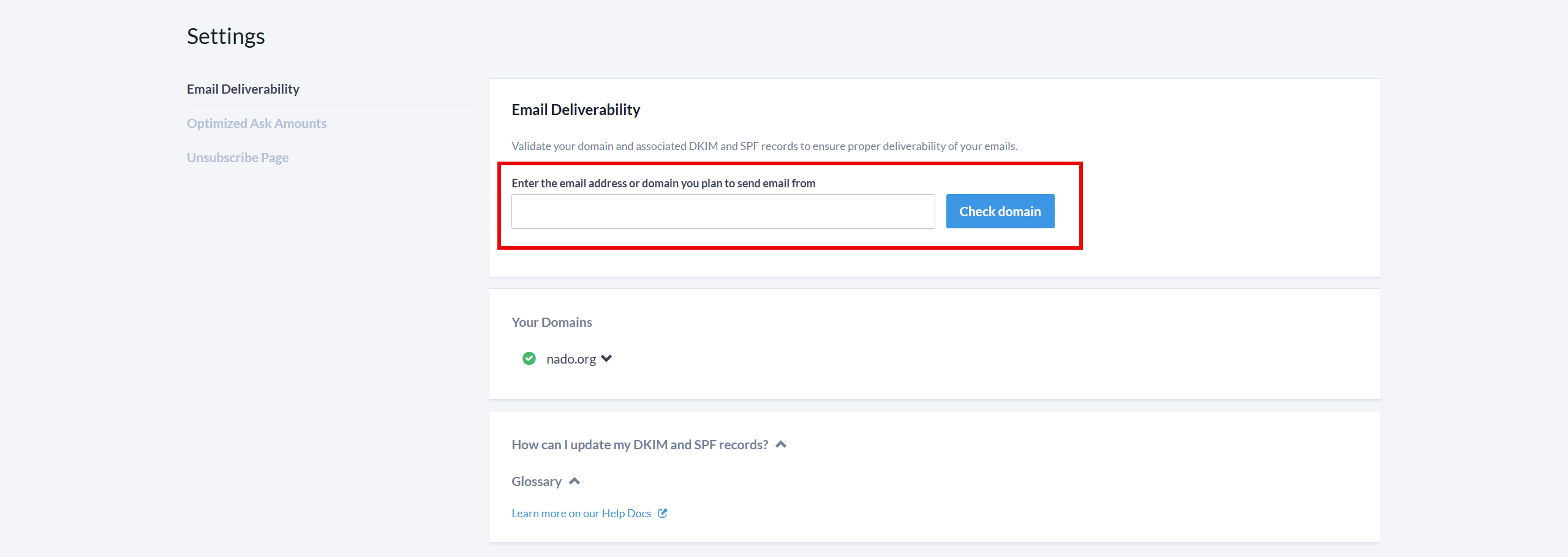 How do I configure my DKIM or SPF for E-mail Deliverability?