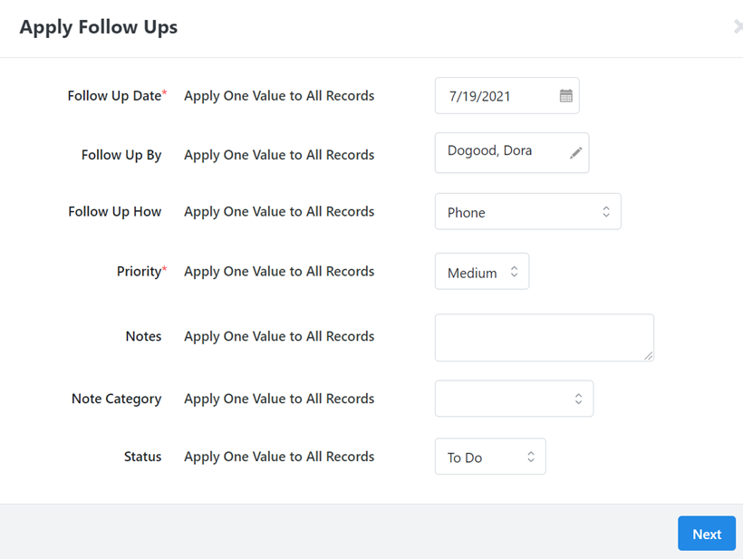 How to: Add and use contact Follow Ups