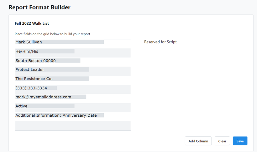 How to: Use Report Formats to create canvass walk sheets