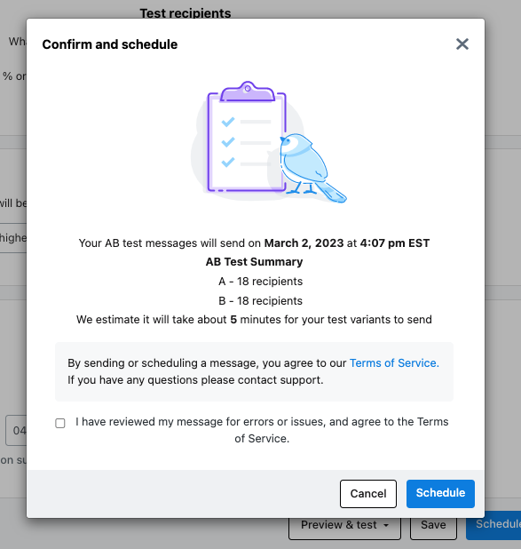 How to: Create and send A/B testing Mobile Messages