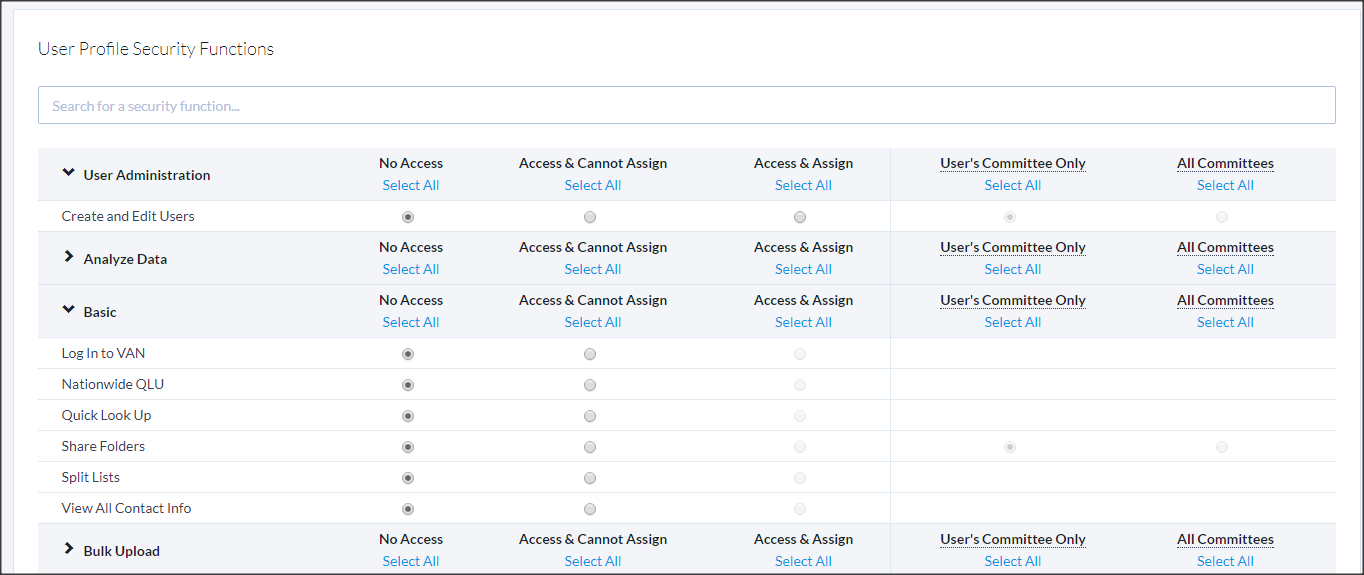 How to: Create or use User Profiles in EveryAction
