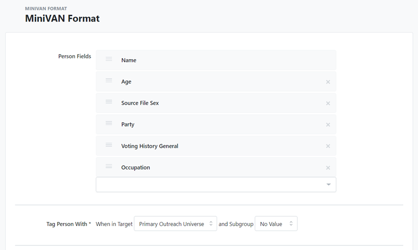 How to: Create a MiniVAN Format