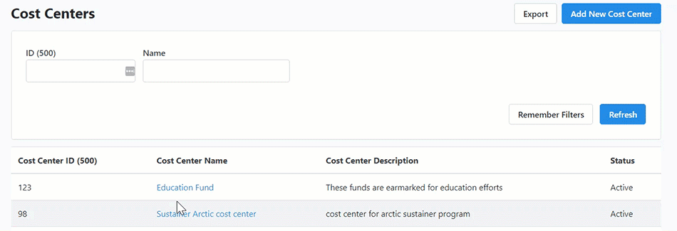 How to: Use General Ledger Funds and Cost Centers