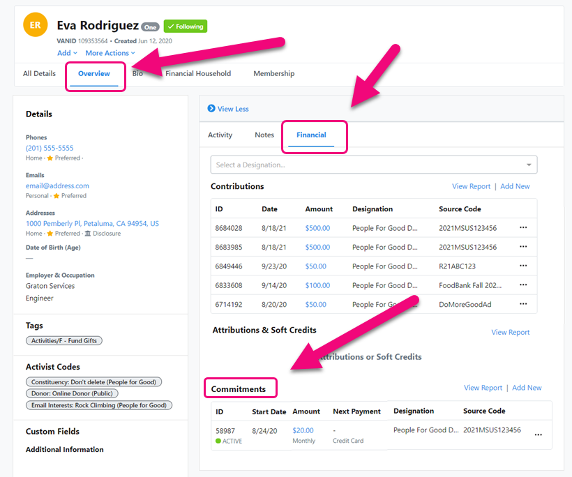 How to: Add and track recurring commitments