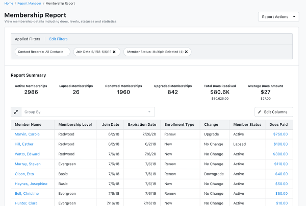 How to: Search and report on membership records