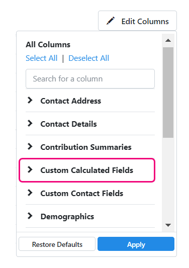 How to: Add and use Custom Calculated Fields
