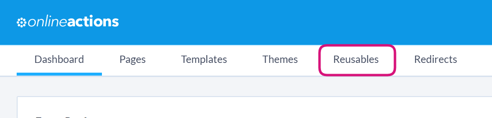 How to: Create reusable content for Online Actions