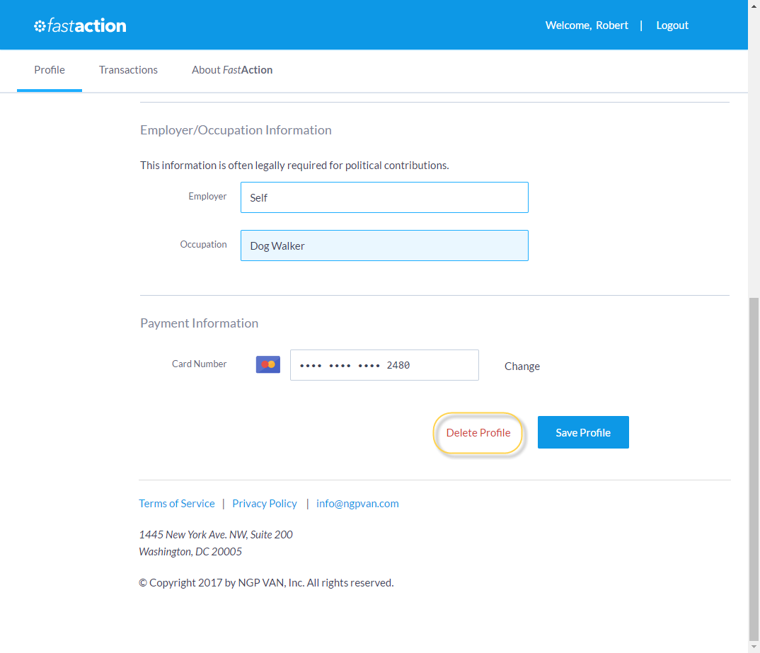 How to: Update or delete a FastAction profile