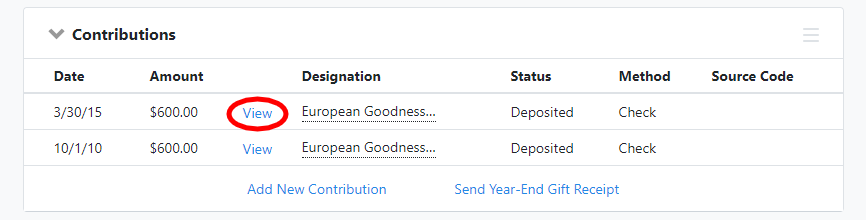 How to: Mark contributions as Thanked