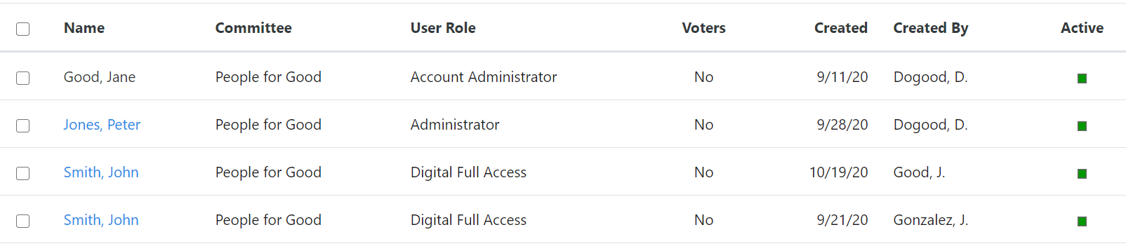 How do I create and manage users with user roles in EveryAction?