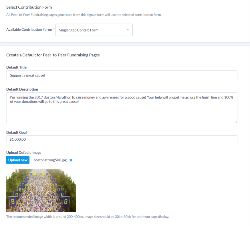 How to: Create Peer-to-Peer Fundraising forms
